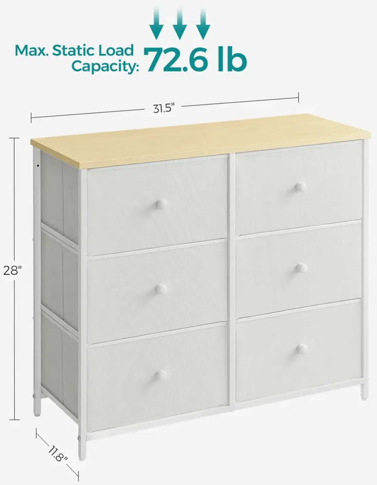 Closet Fabric Dresser with Metal Frame