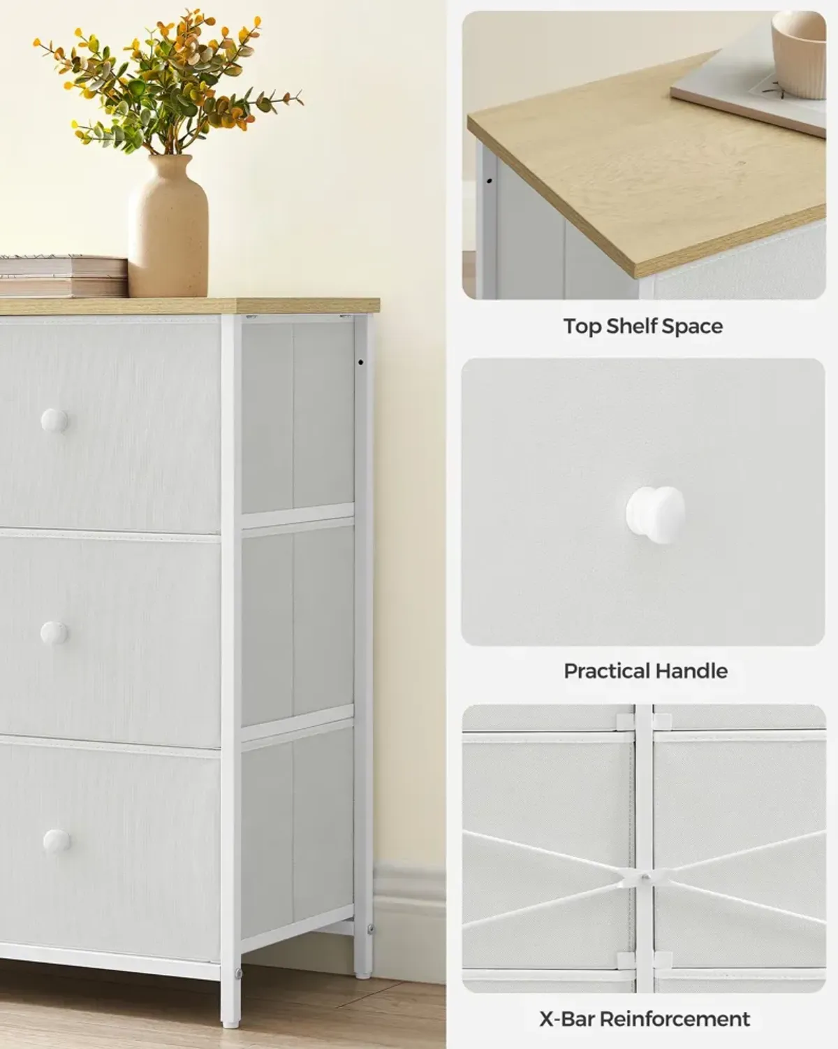 Closet Fabric Dresser with Metal Frame