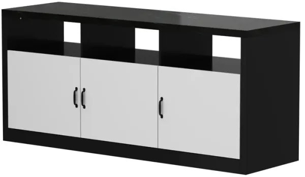 FUFU&GAGA Kitchen Island with Storage, 6 Drawers, Open Shelves, Spacious Countertop, MDF (78.7" W x 23.6" D x 35.4" H), Black & White