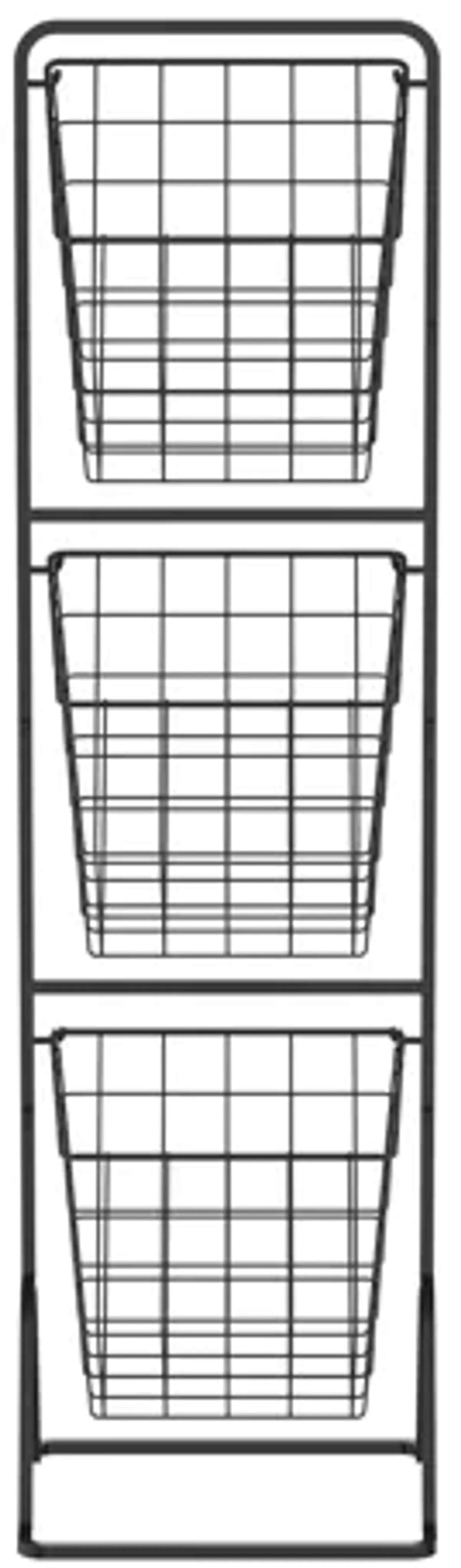 Oceanstar 3-Tier Metal Wire Storage Basket Stand with Removable Baskets � Black