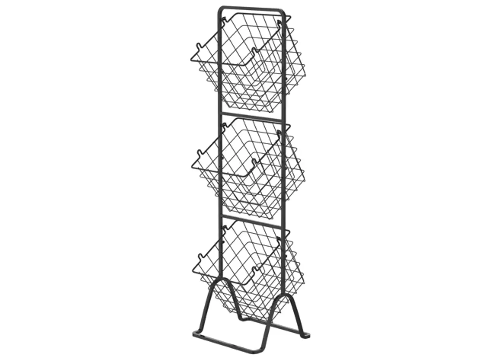 Oceanstar 3-Tier Metal Wire Storage Basket Stand with Removable Baskets � Black