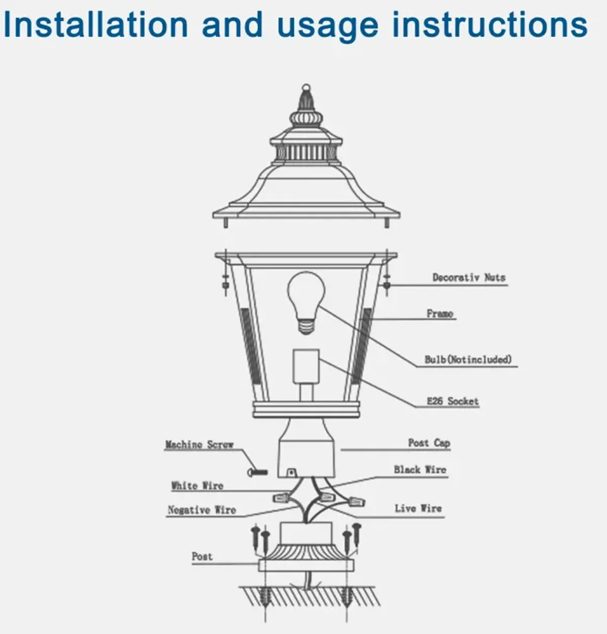 Outdoor Glass Column Headlights