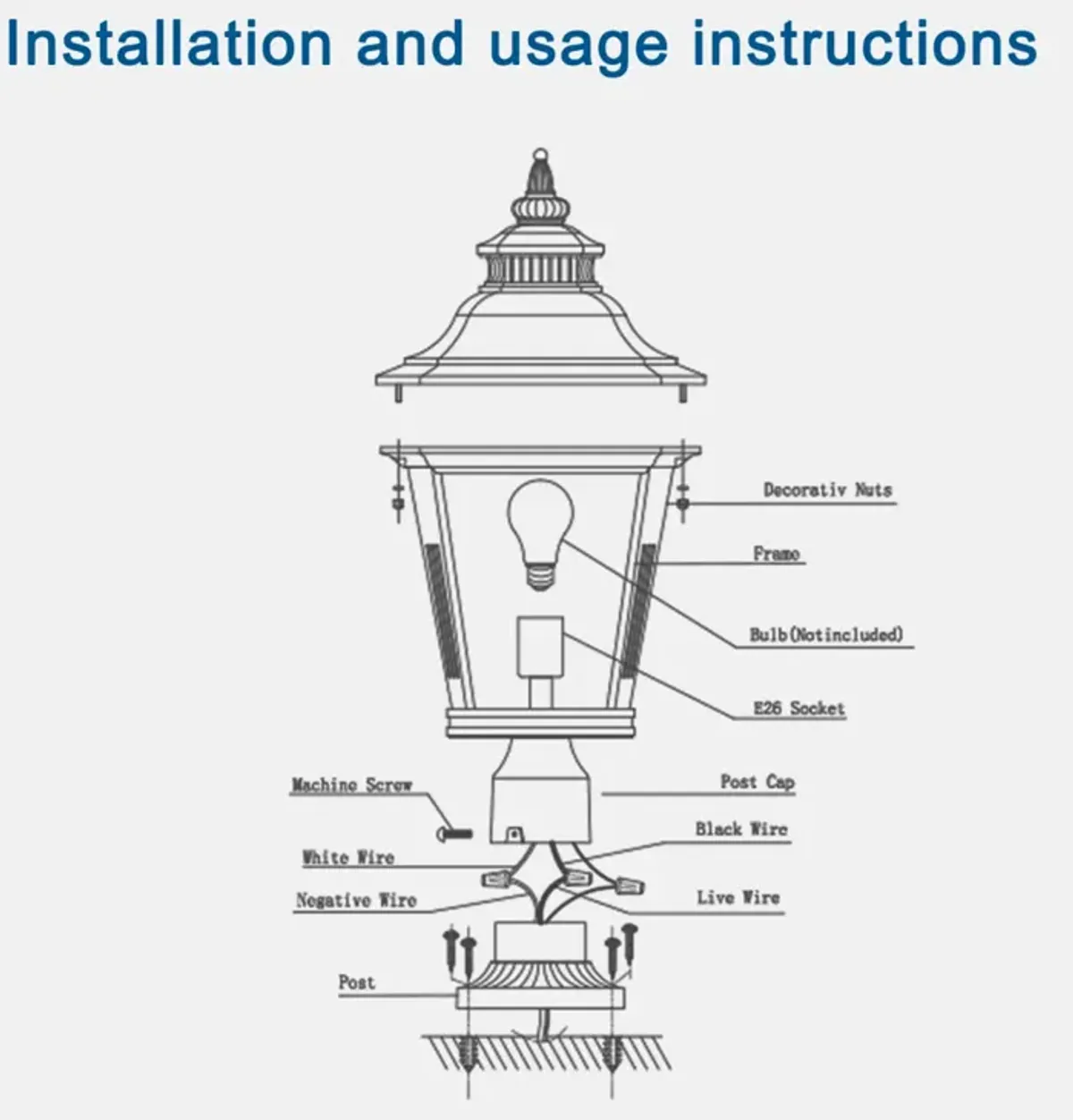 Outdoor Glass Column Headlights