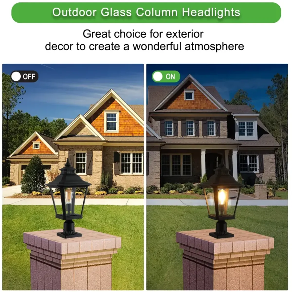 Outdoor Glass Column Headlights