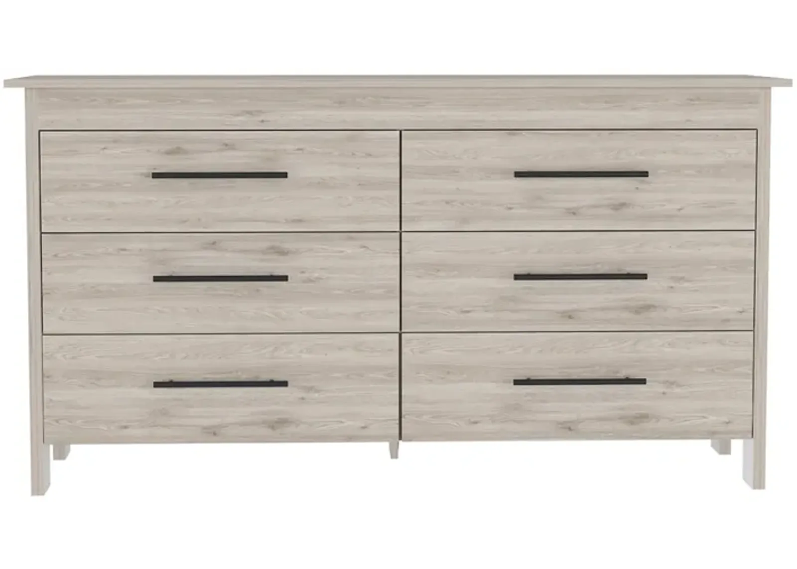 6 Drawer Double Dresser Wezz, Bedroom, Light Gray