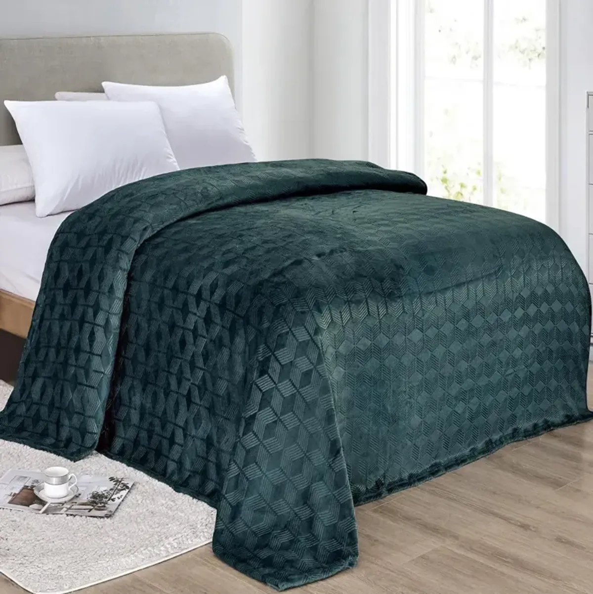 Amrani Bedcover Embossed Blanket, Soft Premium Microplush