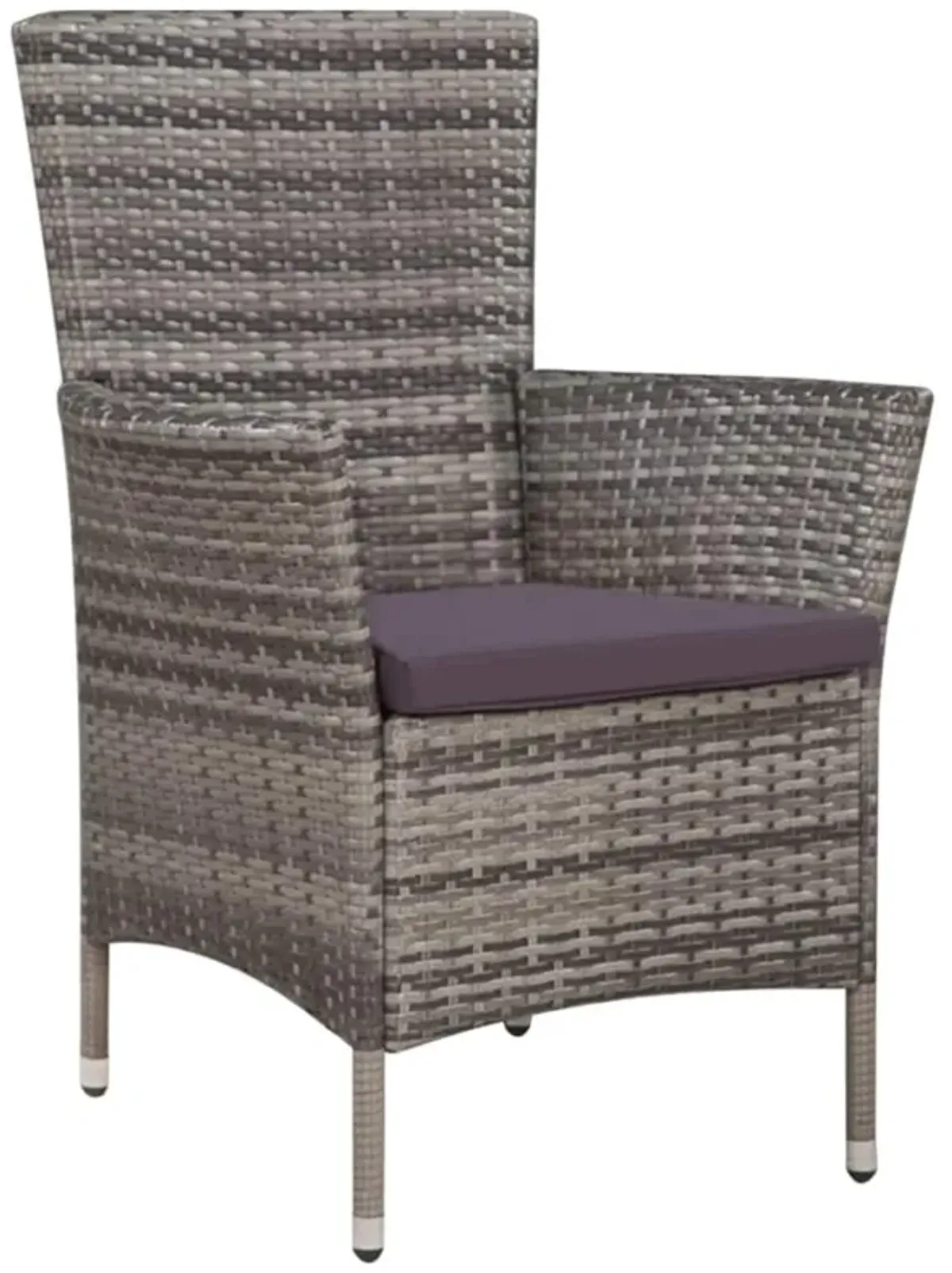 vidaXL 3 Piece Bistro Set Poly Rattan Gray