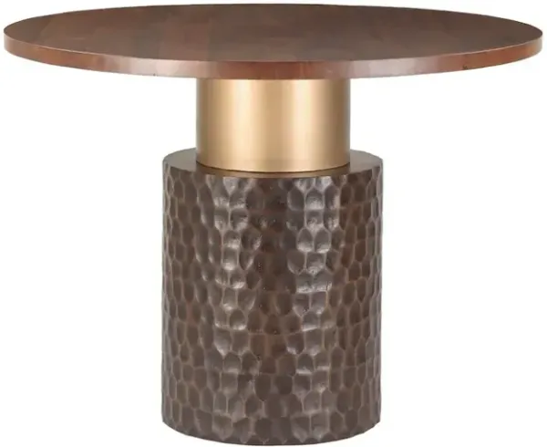 World Interiors Vallarta 48 Carved Gathering Table in Mango Wood with Two Toned Finish