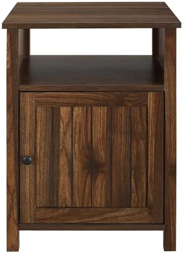 Belen Kox Simple Groove Door Side Table - Dark Walnut, Belen Kox