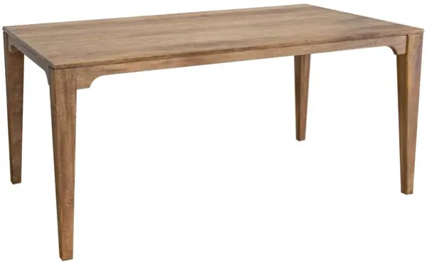 Asic 60 Inch Dining Table, Mango Wood, Grain Details, Natural Brown - Benzara