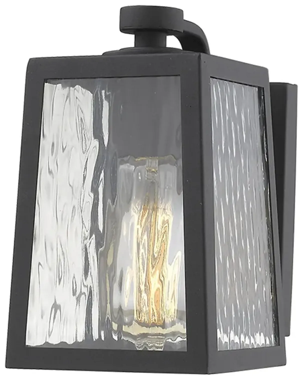 Hivvago Matte Black glass panels Outdoor Wall Light