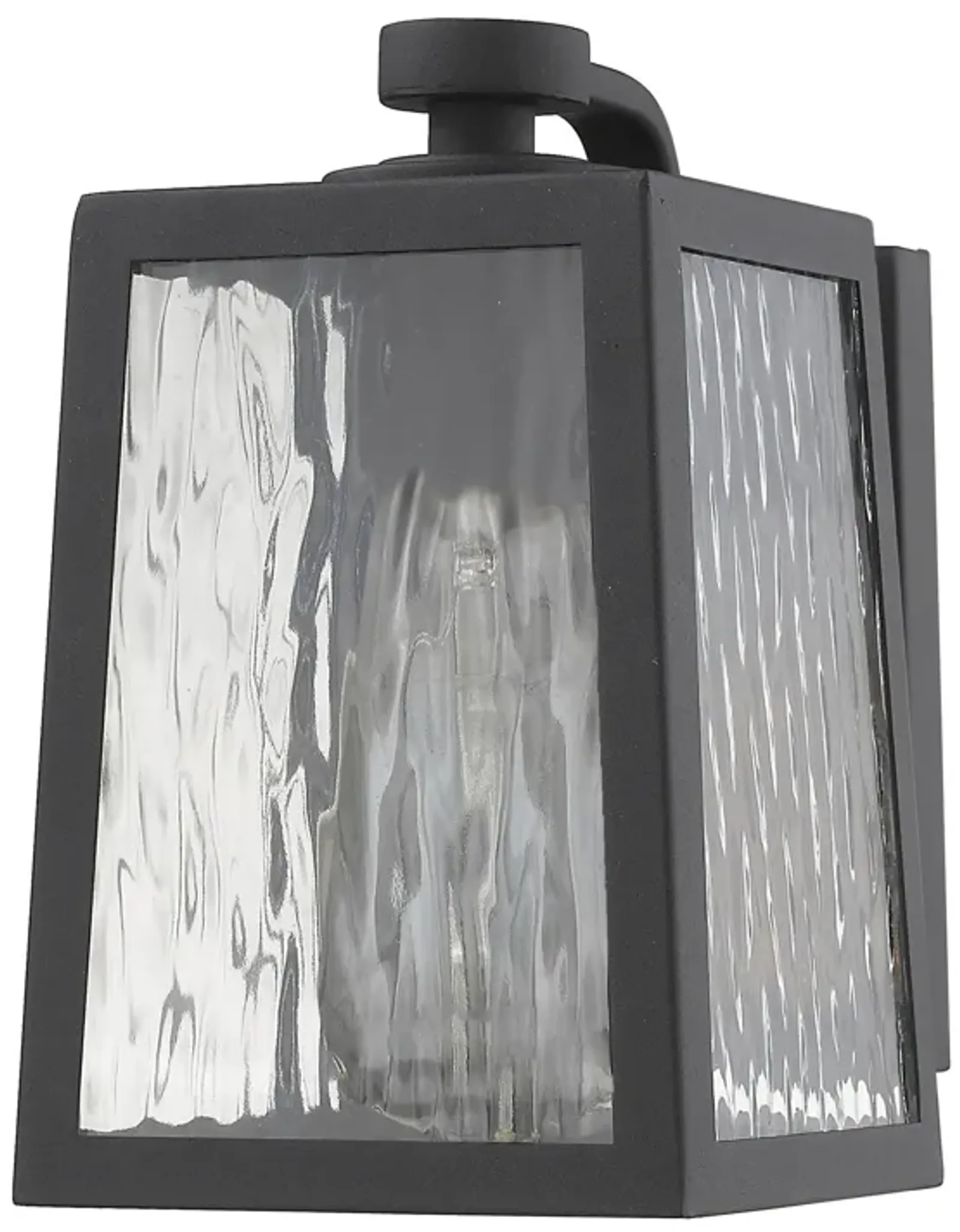 Hivvago Matte Black glass panels Outdoor Wall Light