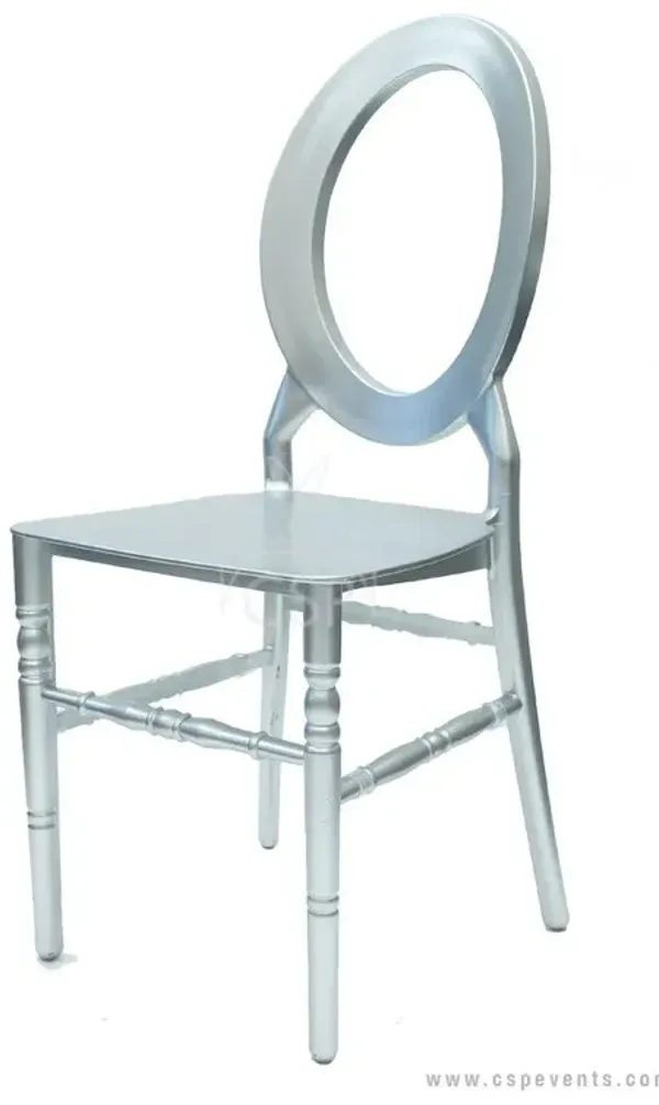 Set Of 1 O Back Chair - Silver