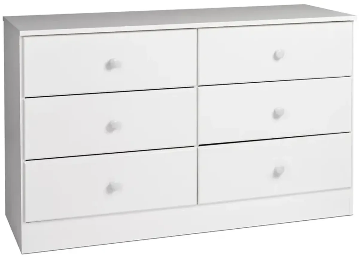 Prepac Astrid 6-Drawer Dresser, White