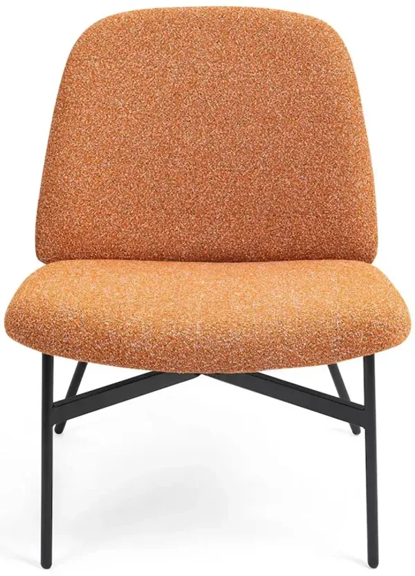 Glamour Home Belhonor Orange Fabric Accent Chair with Black Metal Legs