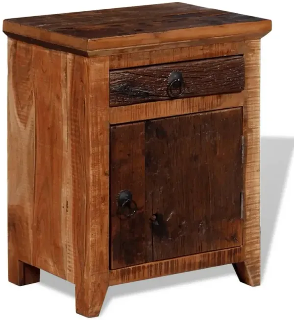 Vidaxl Nightstand Solid Acacia Reclaimed Wood