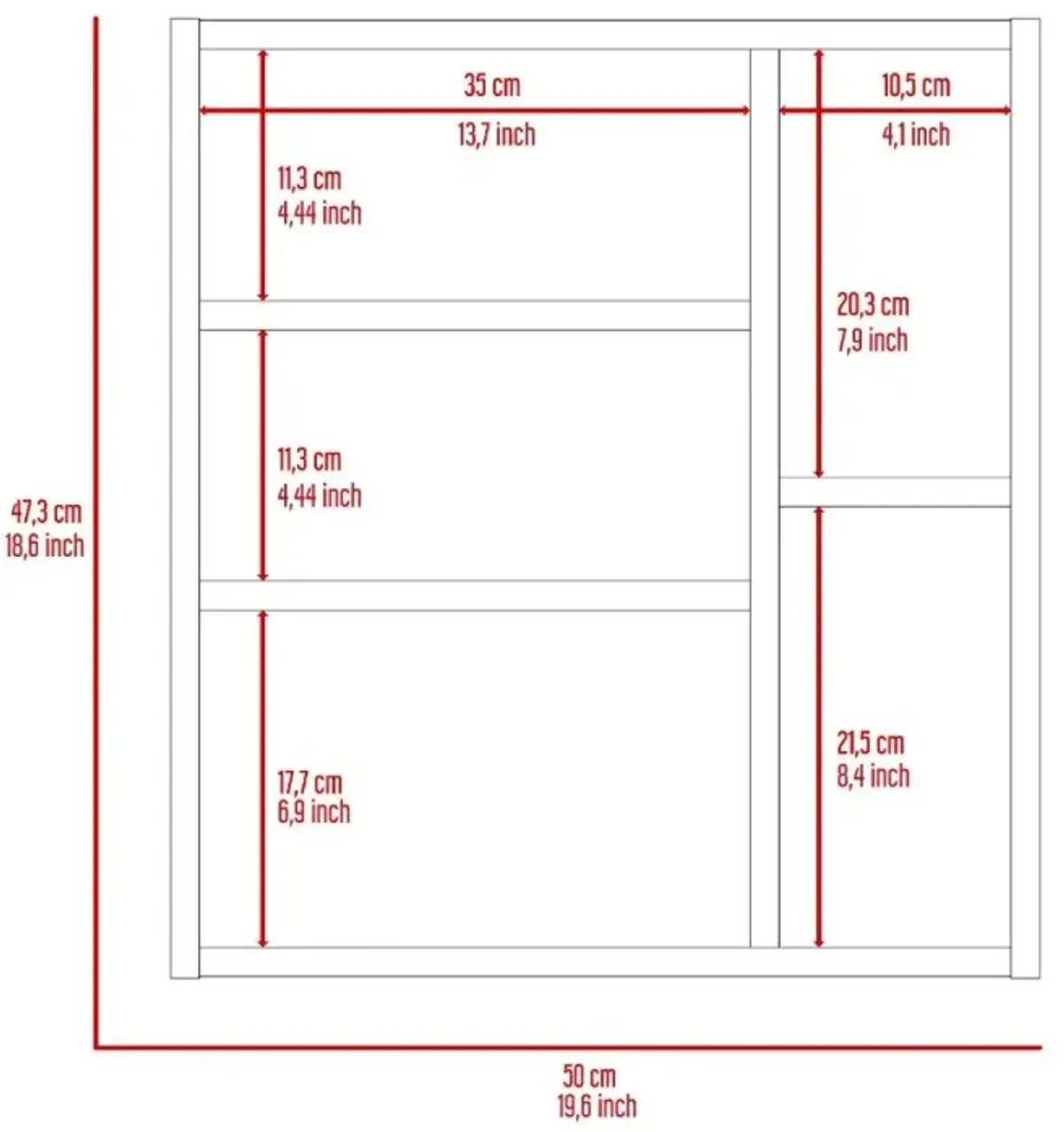 Oman Medicine Cabinet, Three Internal Shelves, Single Door, Two External Shelves