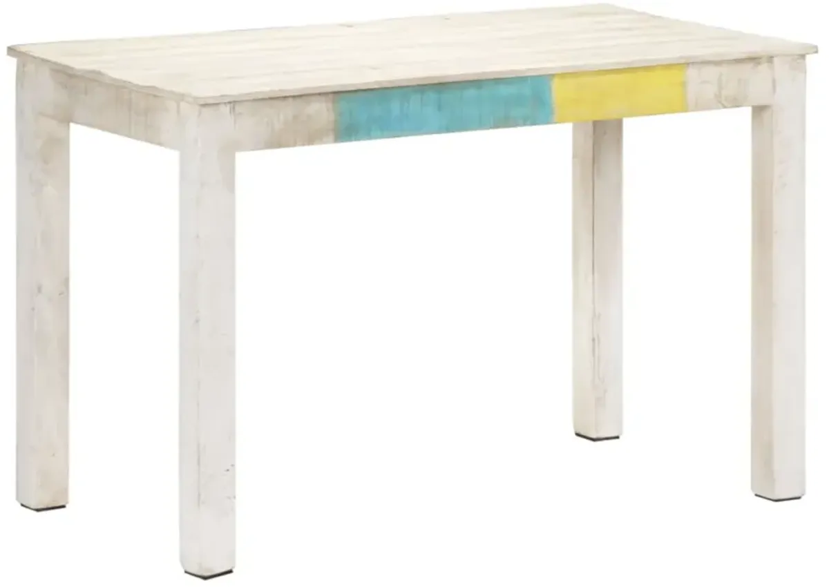 vidaXL Dining Table White 47.2"x23.6"x29.9" Solid Mango Wood