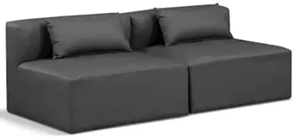 Meridian Furniture Cube Charcoal Grey Vegan Leather Modular Sofa