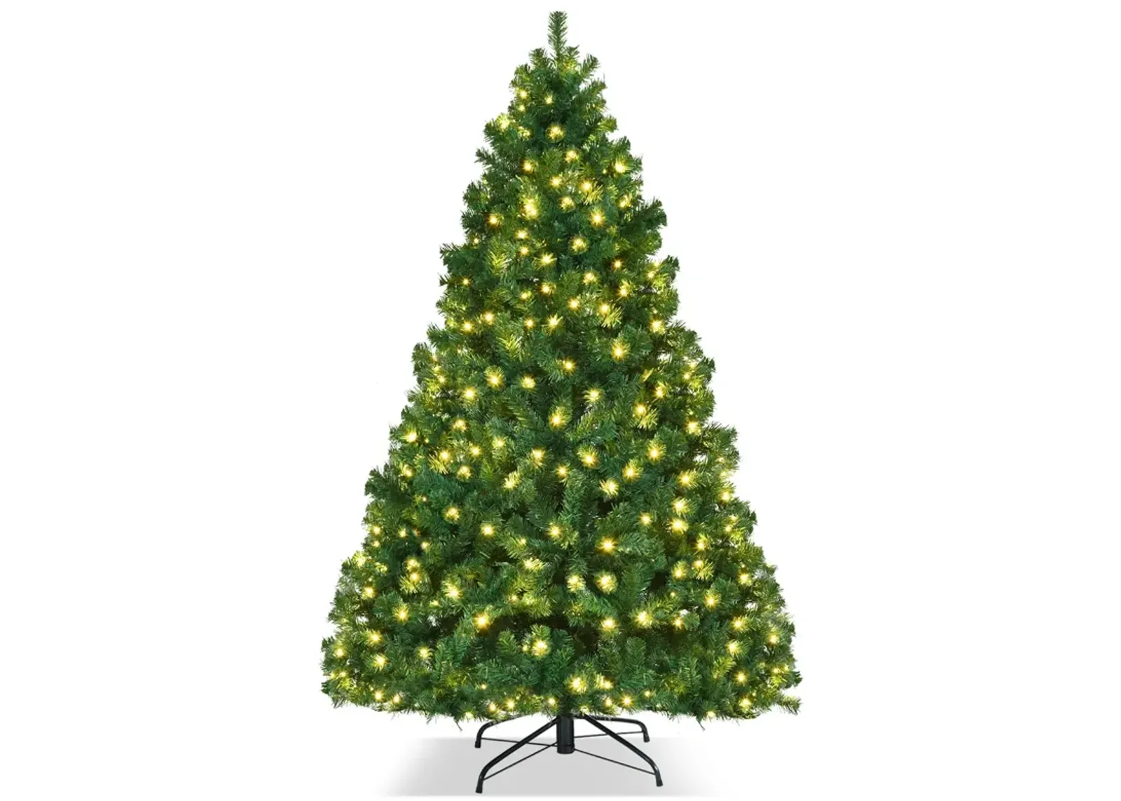 7.5 Feet PVC Artificial Christmas Tree with LED Lights-7.5 ft