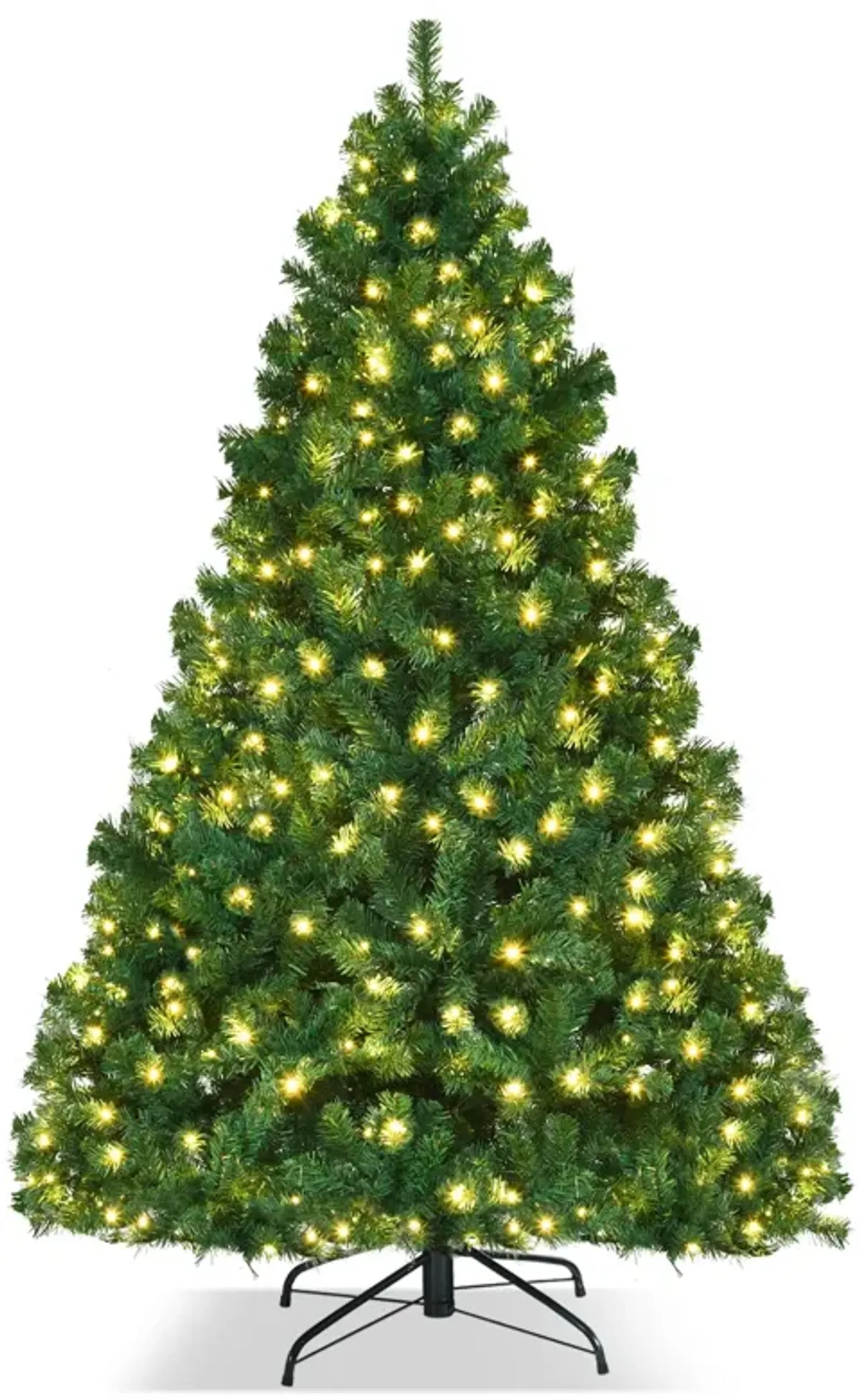 7.5 Feet PVC Artificial Christmas Tree with LED Lights-7.5 ft