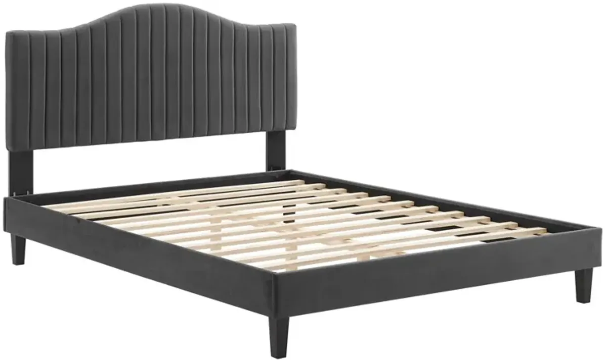 Modway - Juniper Channel Tufted Performance Velvet Full Platform Bed