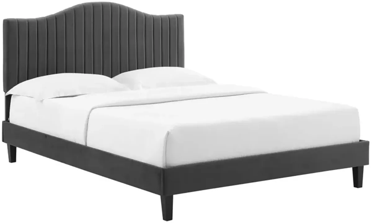 Modway - Juniper Channel Tufted Performance Velvet Full Platform Bed