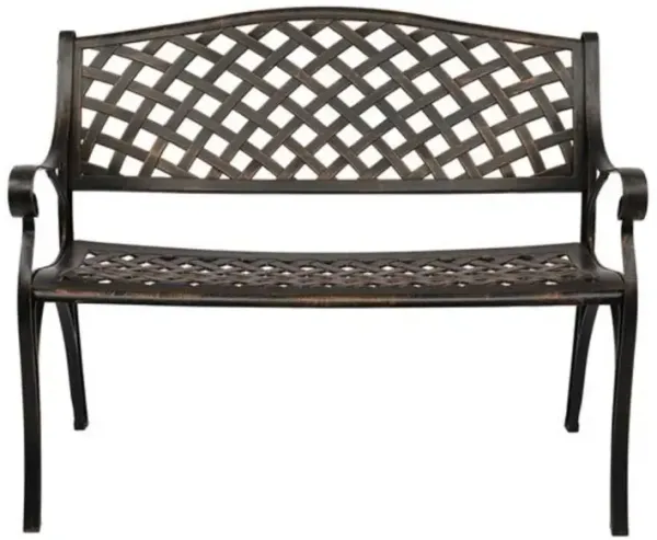 Outdoor Bench Durable Mesh Backrest and Seat Surface for Stylish Patio or Garden Seating
