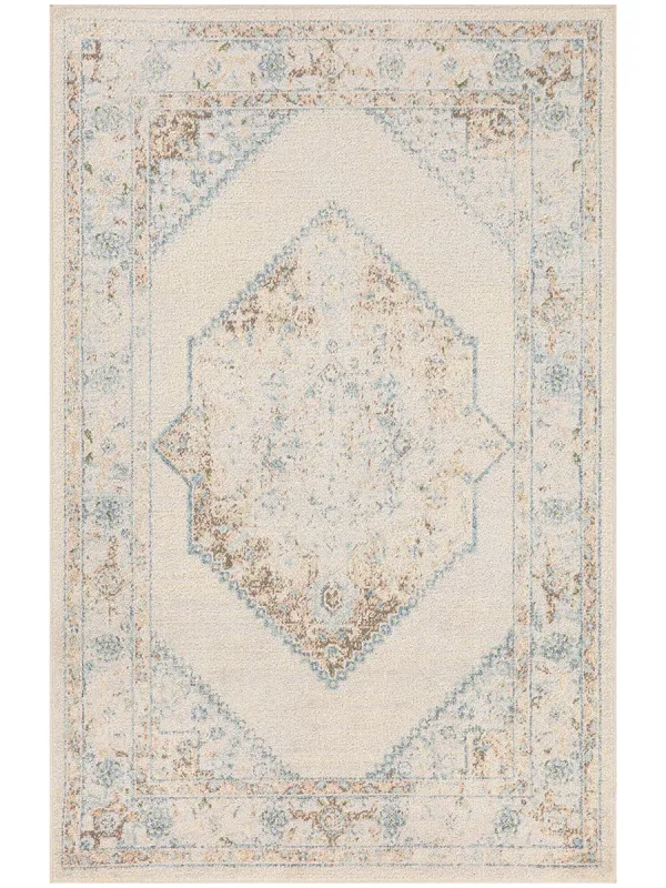 Astra Machine Washable ASW13 Ivory/Blue 2'2" x 4' Rug
