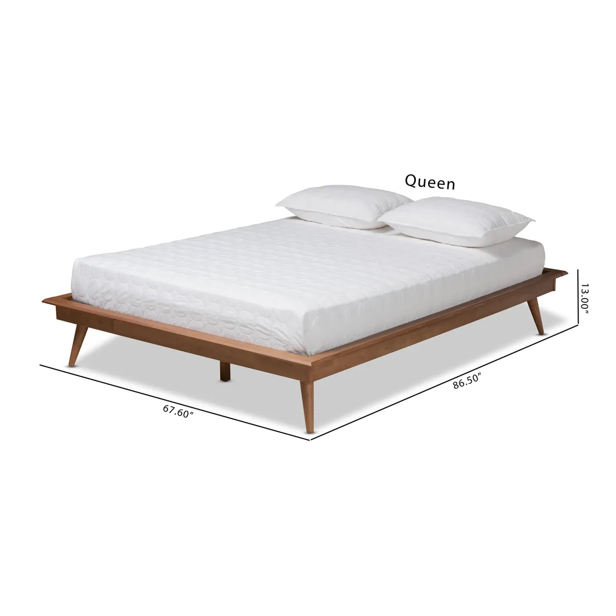 Baxton Studio Karine  Walnut Brown Finished Wood Queen Size Platform Bed Frame