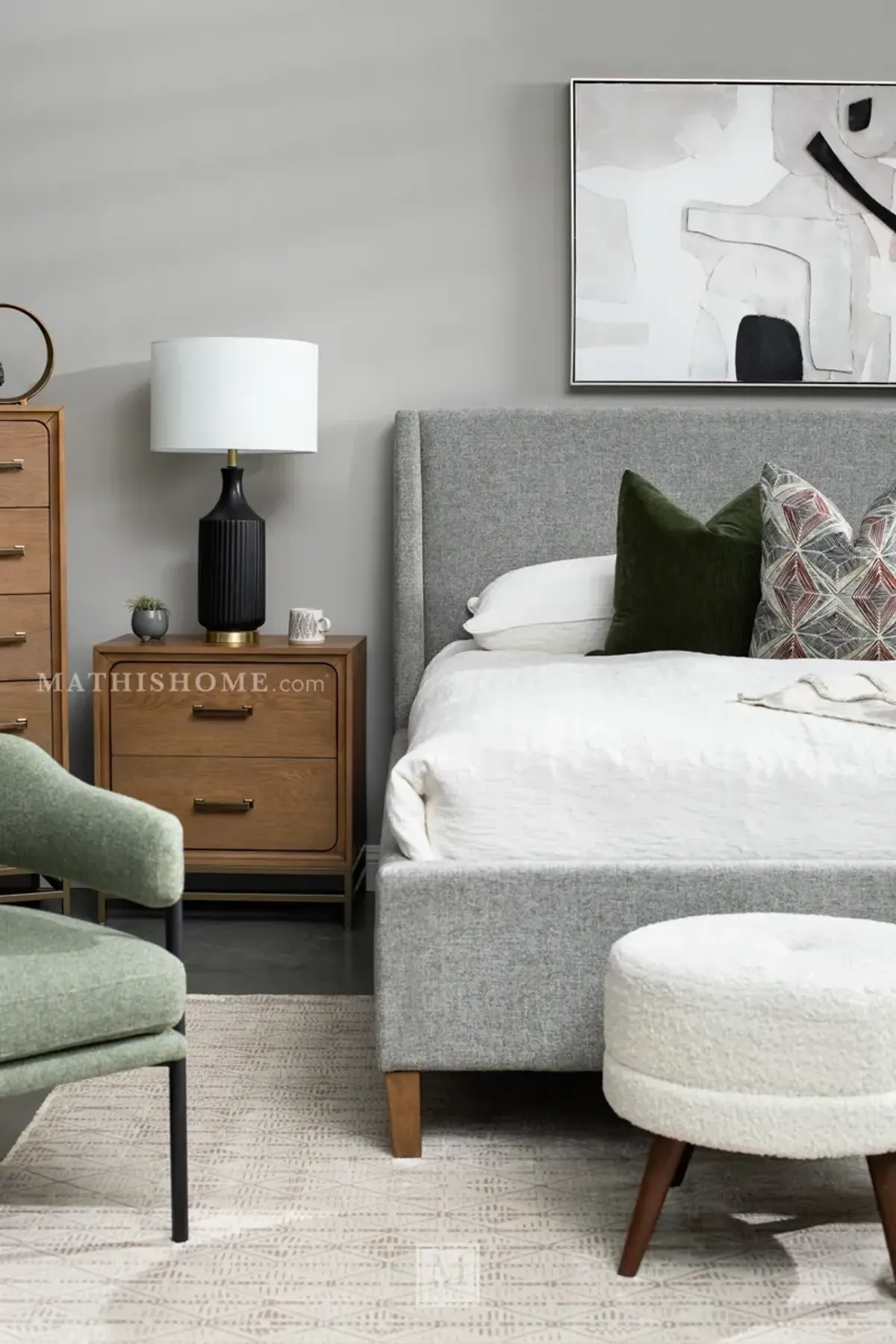 Lindon Queen Upholstered Island Bed