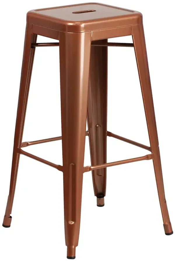 Flash Furniture Commercial Grade 30" High Backless Copper Indoor-Outdoor Barstool