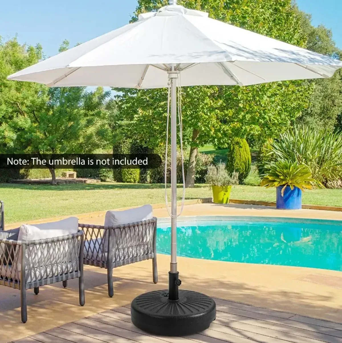 20 Inch Fillable Heavy-Duty Round Umbrella Base Stand