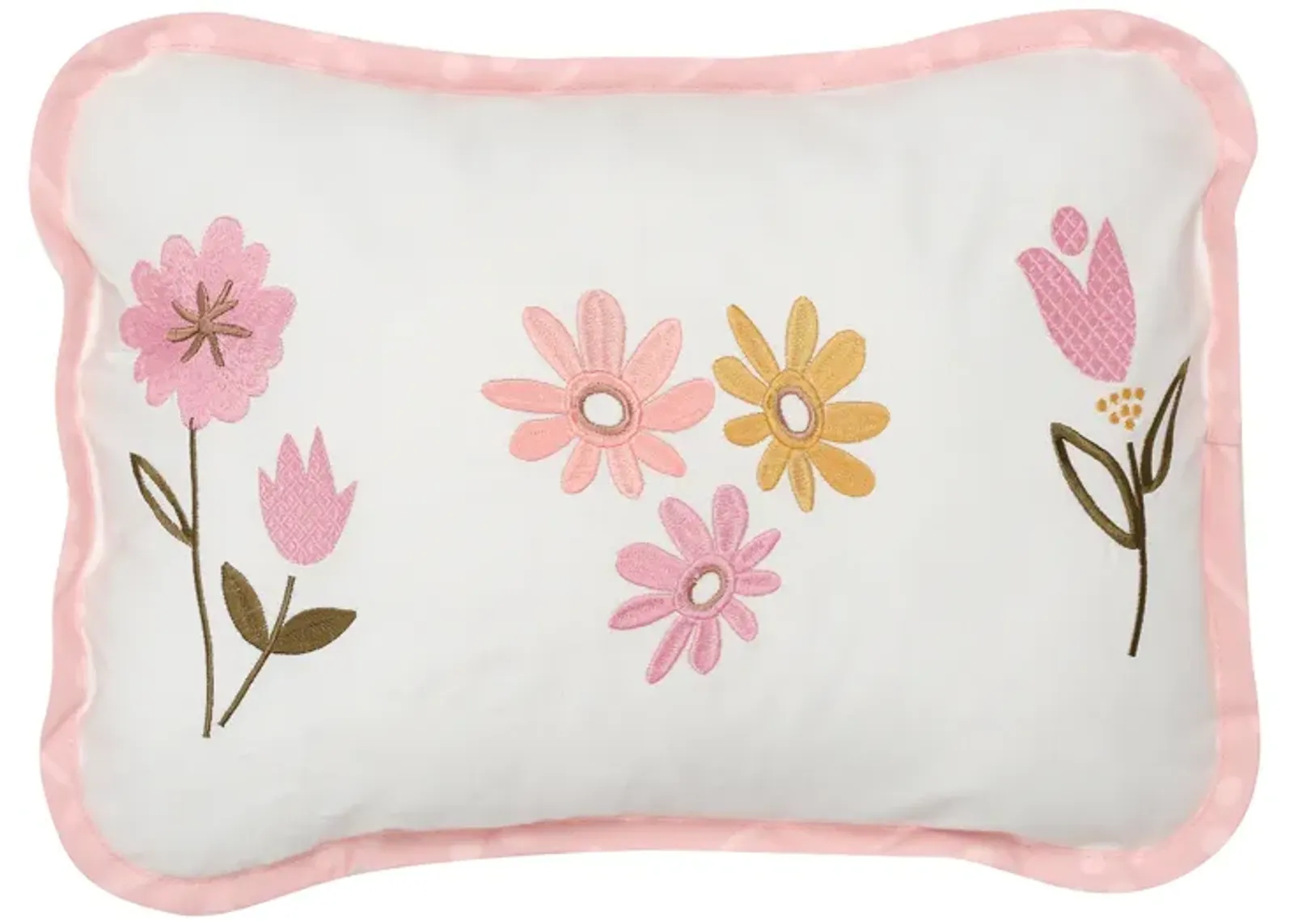 Lambs & Ivy Little Garden Luxury Embroidered Floral Decorative Throw Pillow