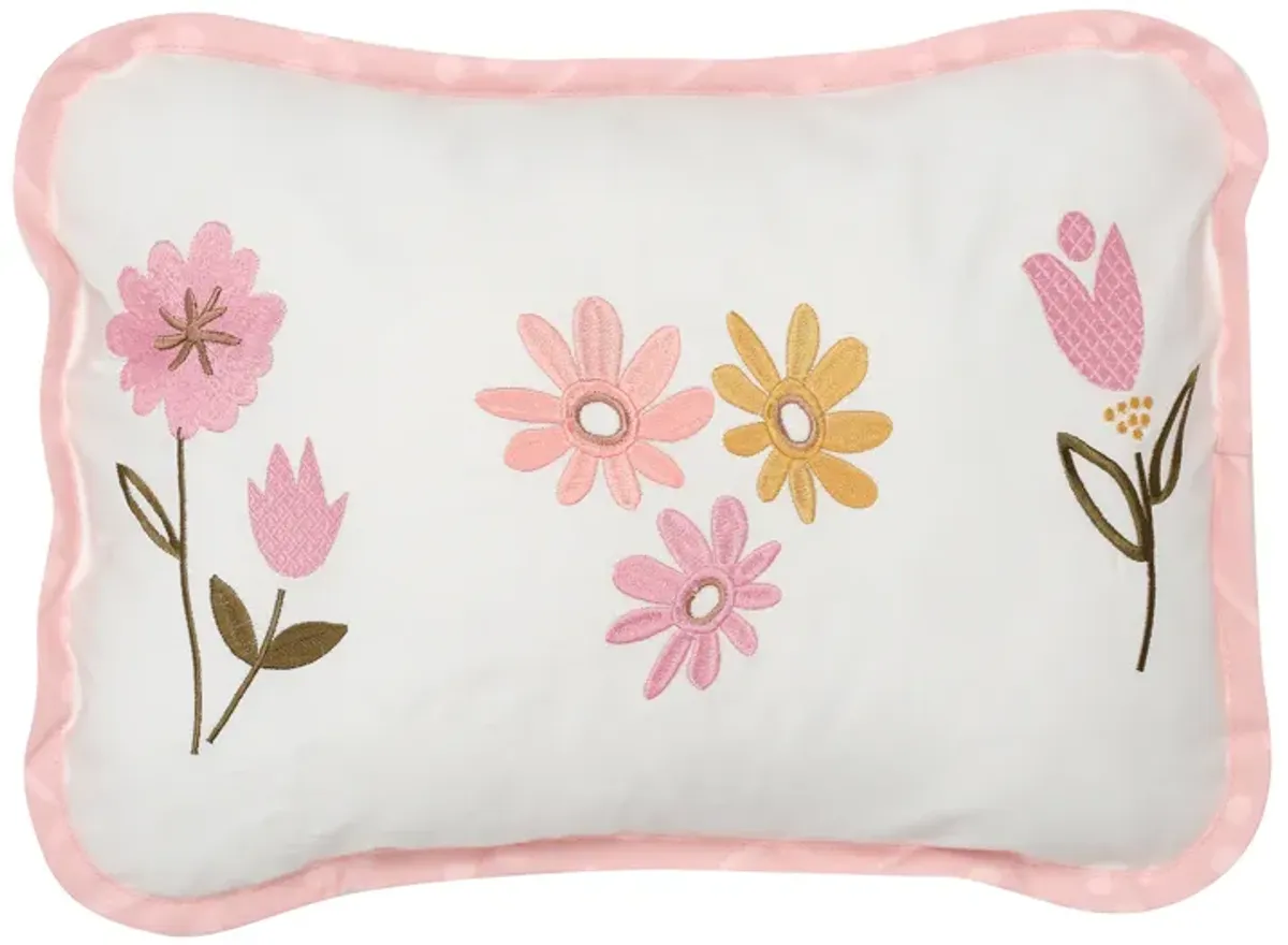 Lambs & Ivy Little Garden Luxury Embroidered Floral Decorative Throw Pillow