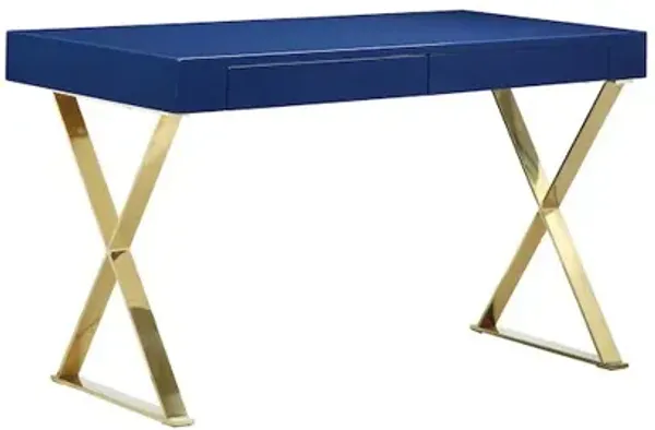 Pangea Home Gold Alexa Desk Navy & Gold Combo