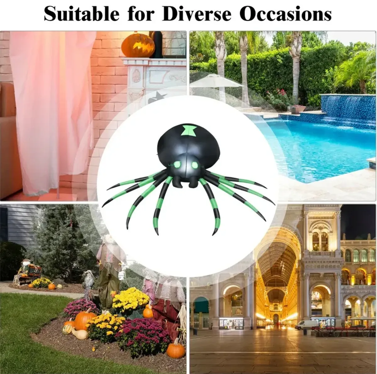 6 Feet Halloween Inflatable Blow-Up Spider