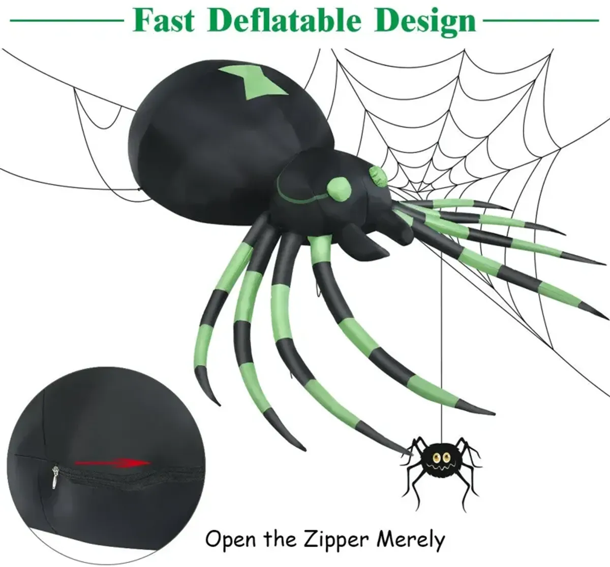 6 Feet Halloween Inflatable Blow-Up Spider