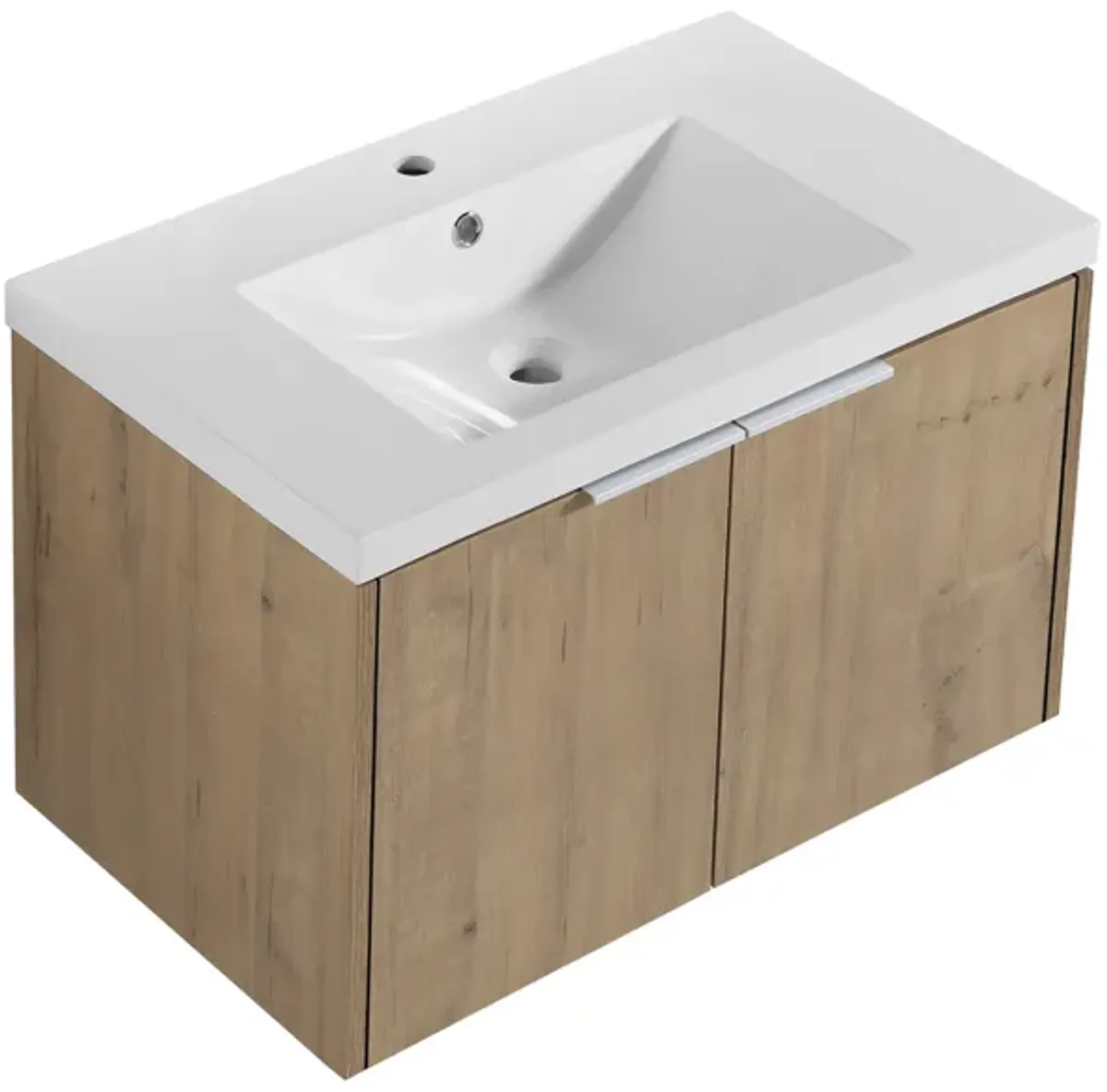 Gewnee  30" Wall Mounted Bathroom Vanity Soft Close Doors With Sink