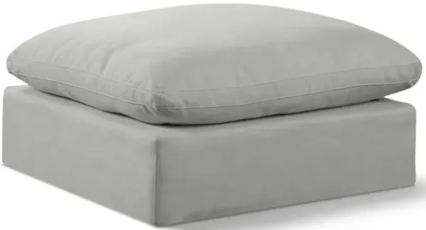 Meridian Furniture Comfy Grey Linen Textured Fabric Modular Ottoman