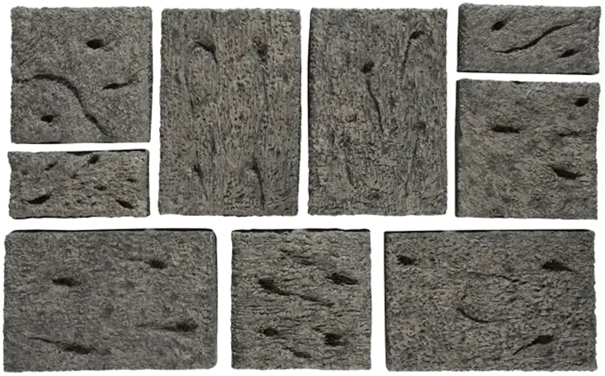 Etched Rock Puzzle Wall Tiles Set of 9