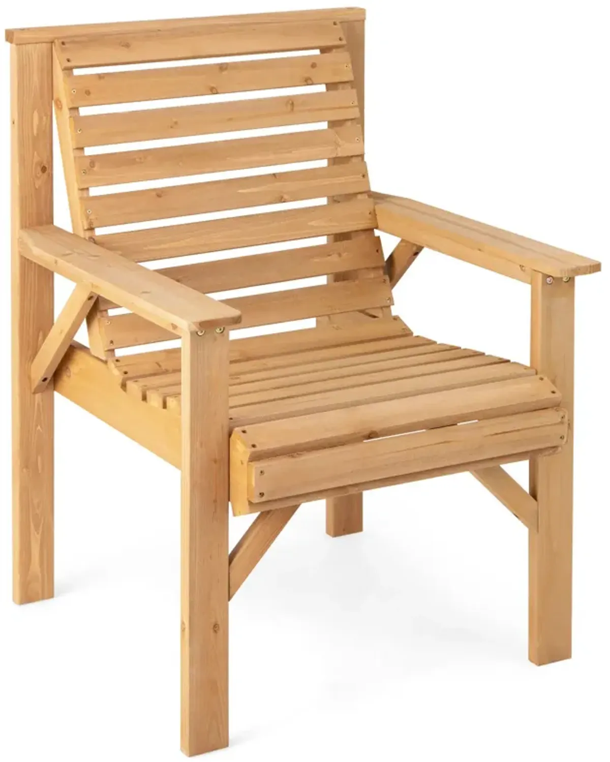 Outdoor Solid Fir Wood Chair with Inclined Backrest