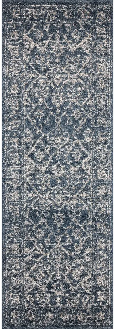 Gigi Navy/Stone 2'7" x 7'6" Runner Rug by Magnolia Home by Joanna Gaines x Loloi