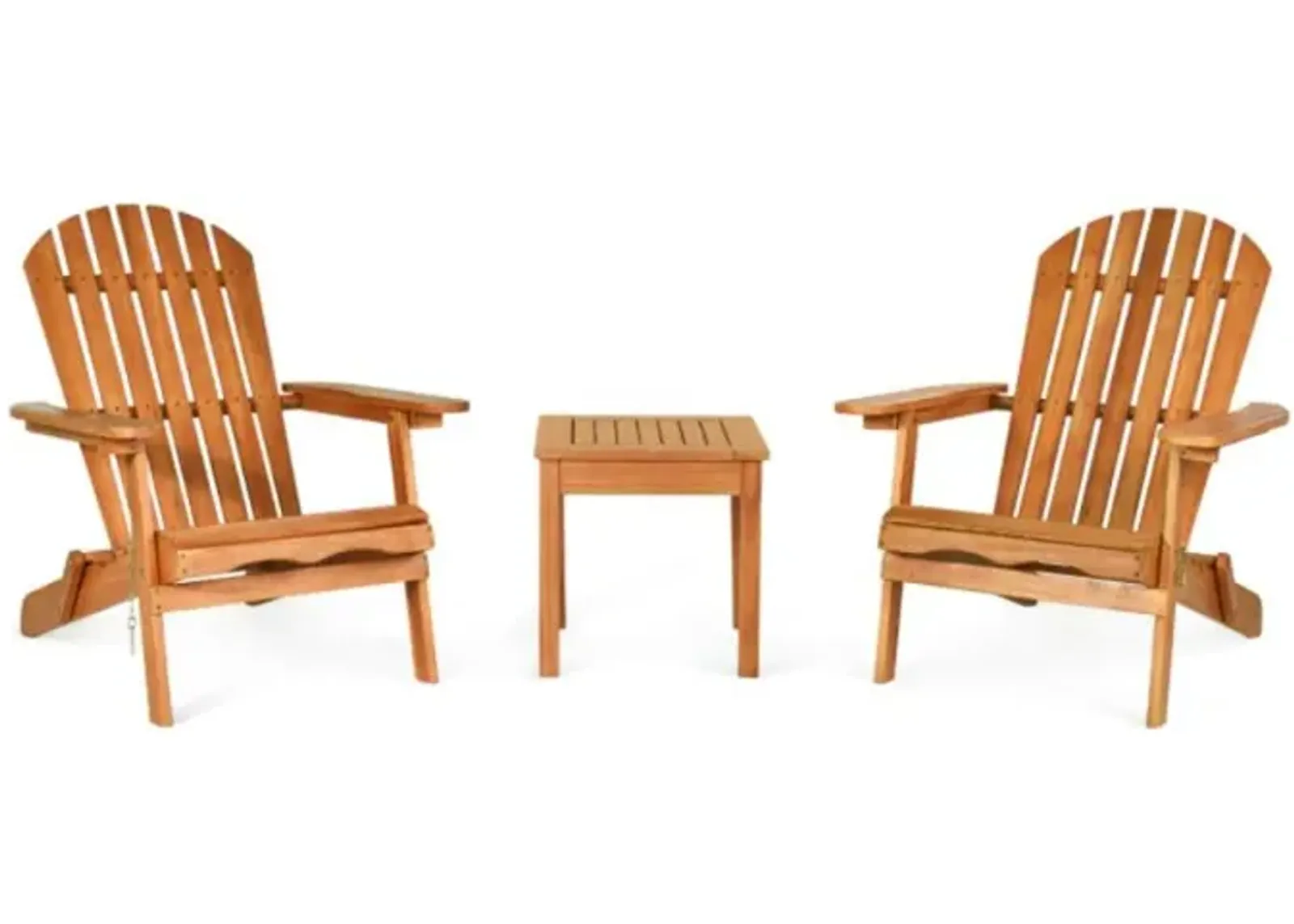 Hivvago 3 Pieces Adirondack Chair Set with Widened Armrest