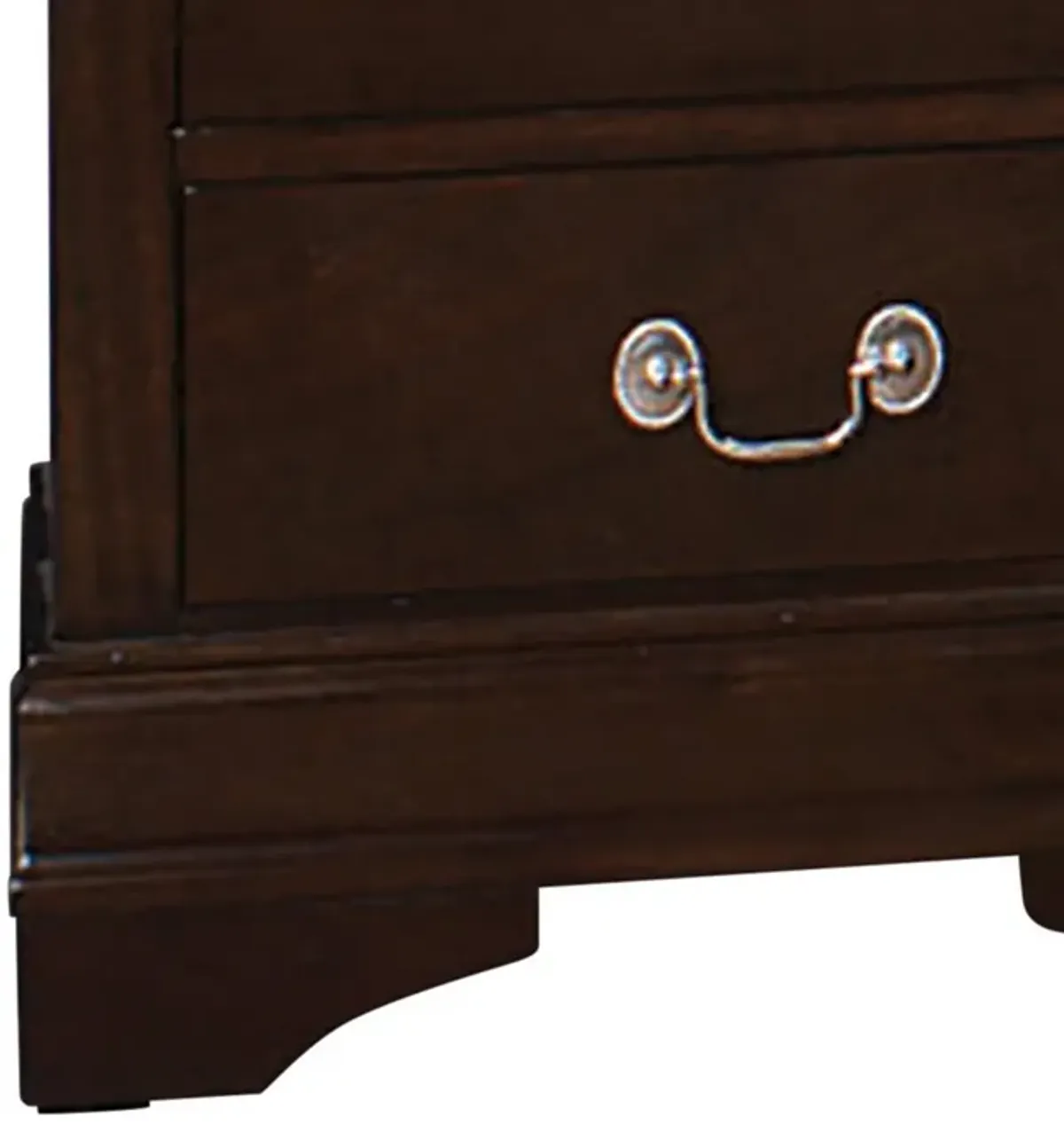 Nim 24 Inch 2 Drawer Nightstand, Classic Bail Handles, Cappuccino Brown-Benzara