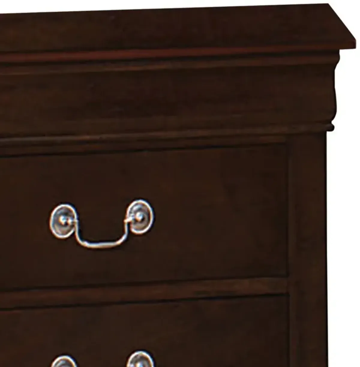 Nim 24 Inch 2 Drawer Nightstand, Classic Bail Handles, Cappuccino Brown-Benzara