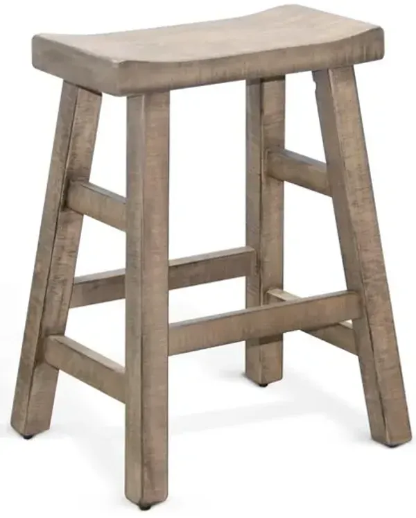 Sunny Designs Beach Pebble Counter Saddle Seat Stool, Wood Seat