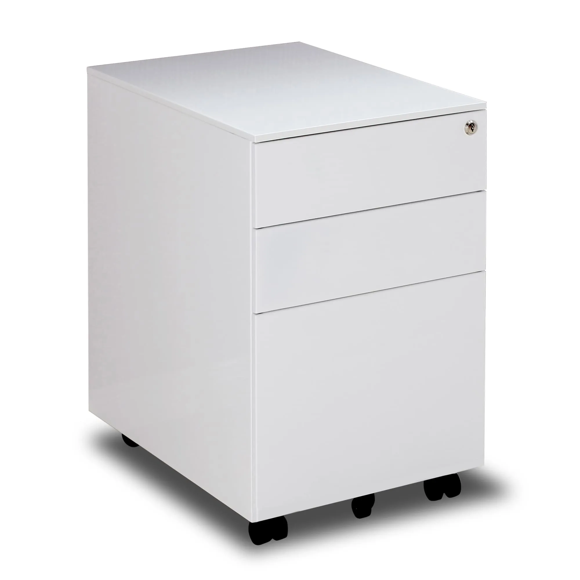 Hivvago 3 Drawers Under the Desk Office File Folder Cabinet with Rolling Wheels and Lock