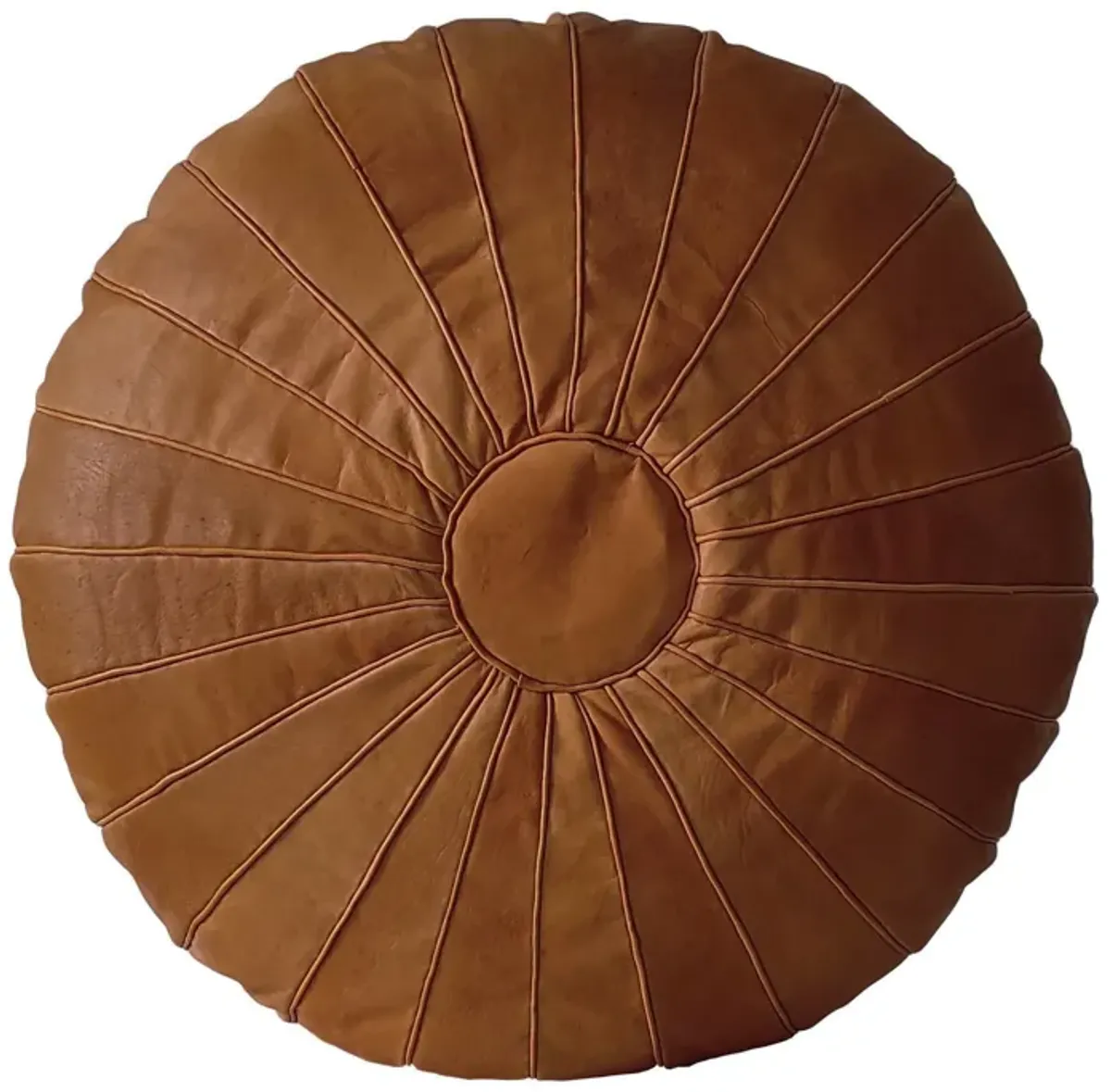 Handmade Moroccan Ottoman, Genuine Leather Pouf