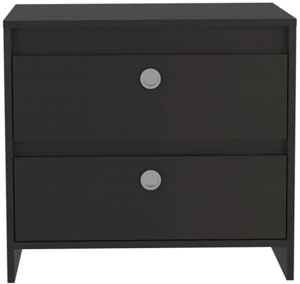 DEPOT E-SHOP Bacopa Nightstand, Two Drawers, Superior Top, Black